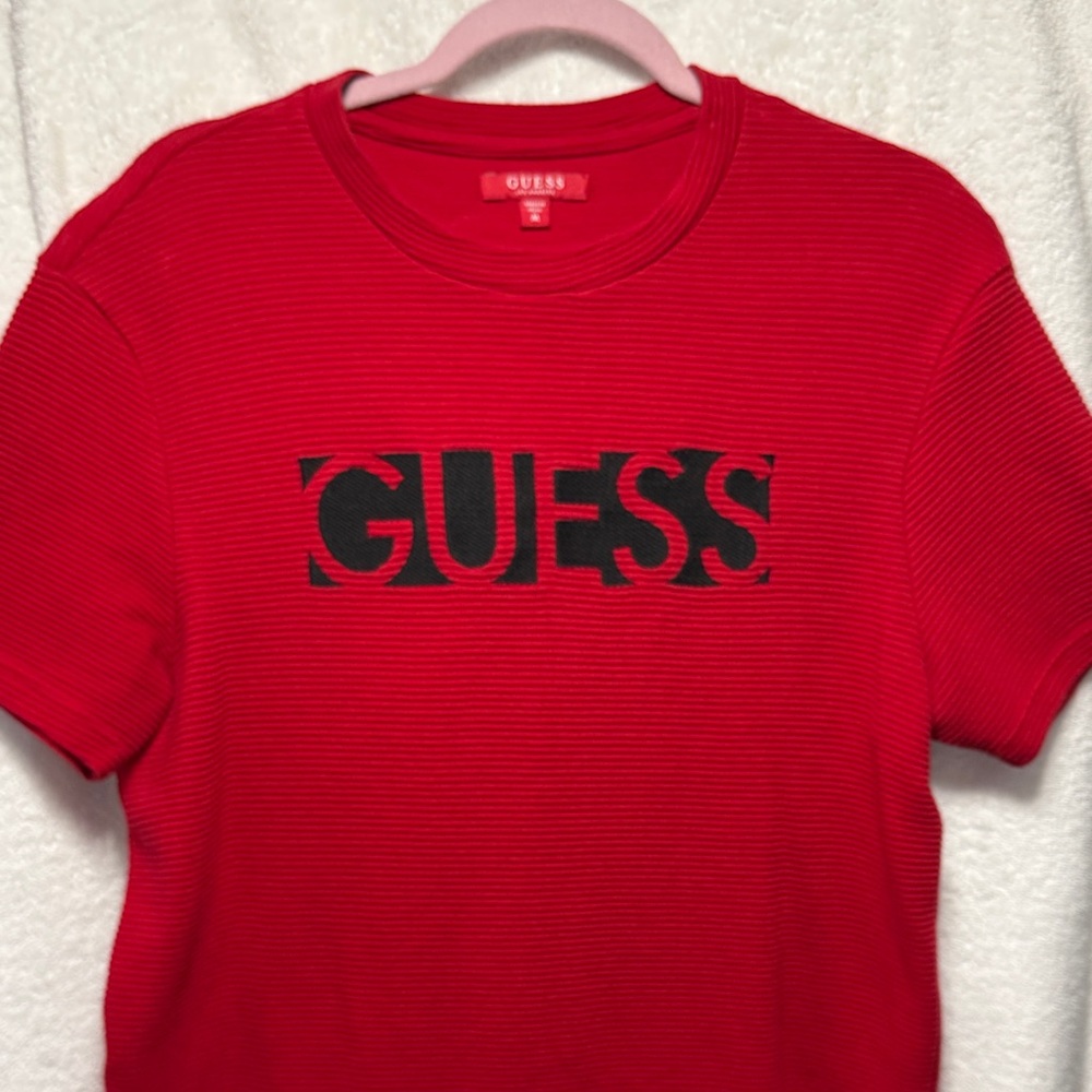 Guess Bold Red Tee with Black Logo